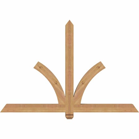 Ekena Millwork Redmond Smooth Timber Gable Bracket, Western Red Cedar, 60"W x 40"H x 3 1/2"D x 3 1/2"F, 16/12 Pitch GBW060X40X0404RED00SWR